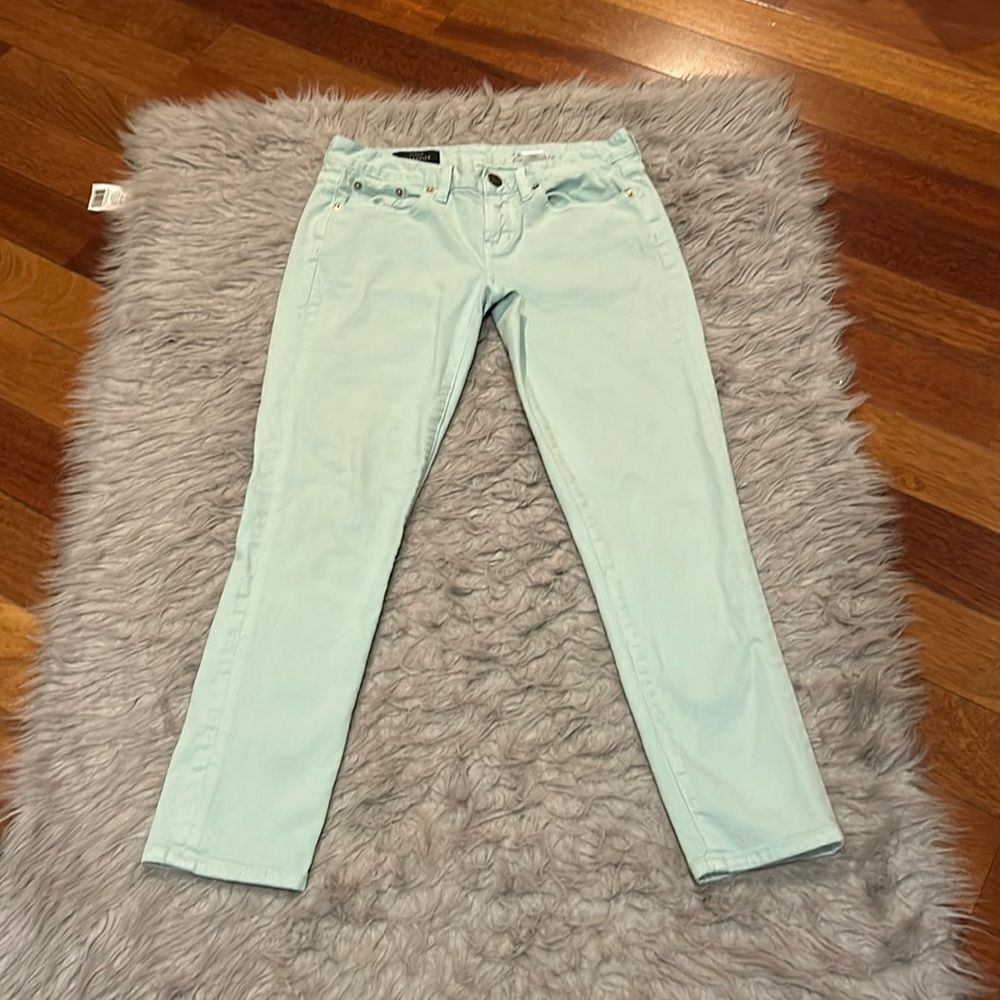 J crew toothpick‎ 28 ankle light mint green skinny jeans